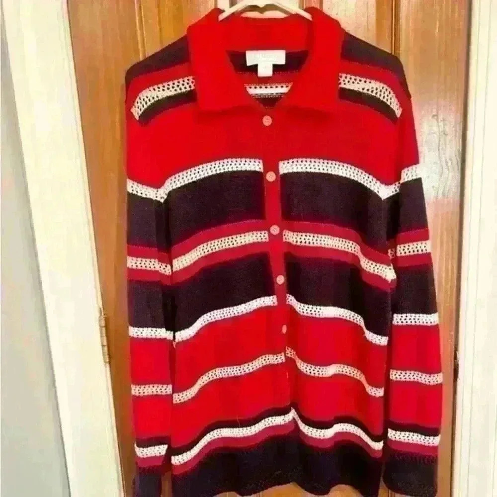 CJ Banks Ladies Striped Cardigan